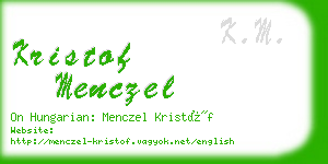 kristof menczel business card